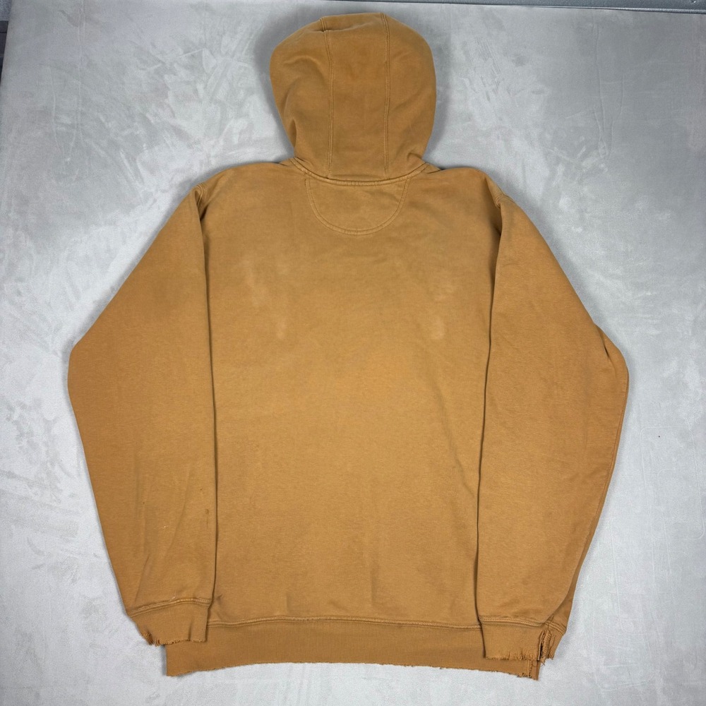 Y2K Mens Carhartt Distressed Midweight Hooded Sweatshirt Brown L Tall - Picture 5 of 7